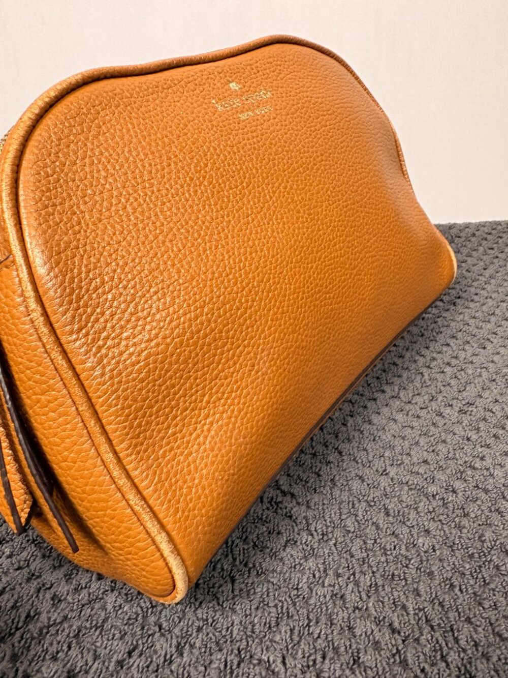 Kate Spade | Pebbled Leather Dome Crossbody Bag | Tan | Double Zip | Medium - Picture 14 of 14